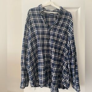 Men’s Chaps Navy Blue & White Flannel Shirt